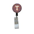 Carolines Treasures Letter T Chevron Blue and Orange No.3 Retractable Badge Reel CJ1060-TBR
